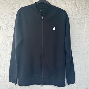 APPLE Jacket Men Medium Full Zip Store‎ Employee Uniform Black Bomber